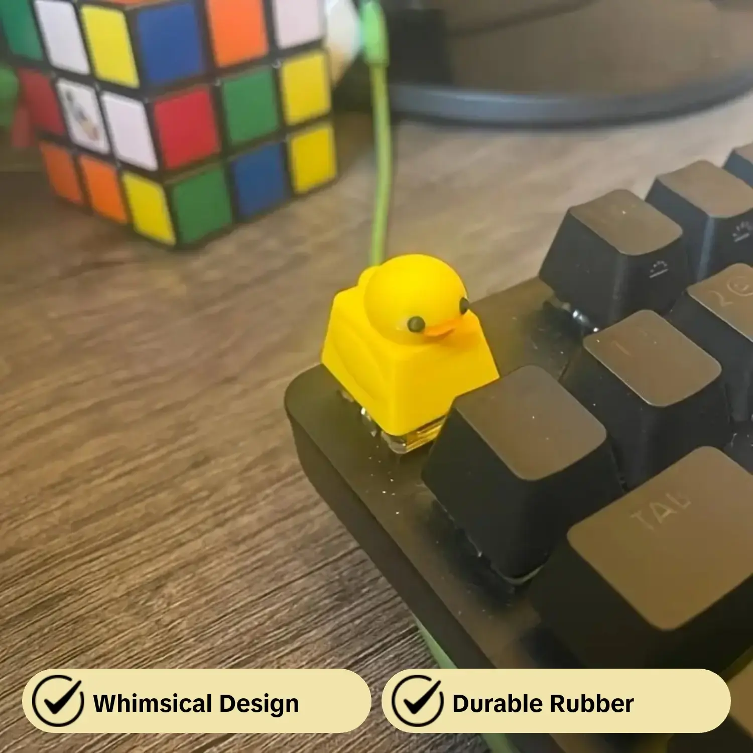 Cute Rubber Duck Keycaps, Suitable for PC, Mechanical Keyboard, Gaming Keyboard, Typewriter, Fun Team Accessories, Party Favors