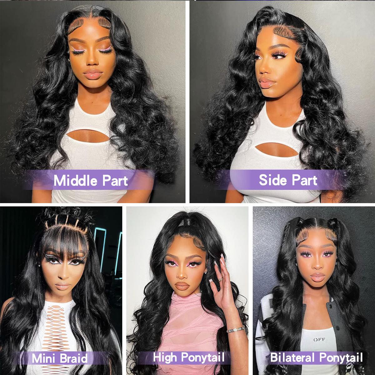 13x6 Lace Front Wigs Human Hair For Women 28 30 Inch Body Wave wigs Pre Plucked Brazilian 13x6 HD Transparent Lace Frontal Wigs Human Hair 180%