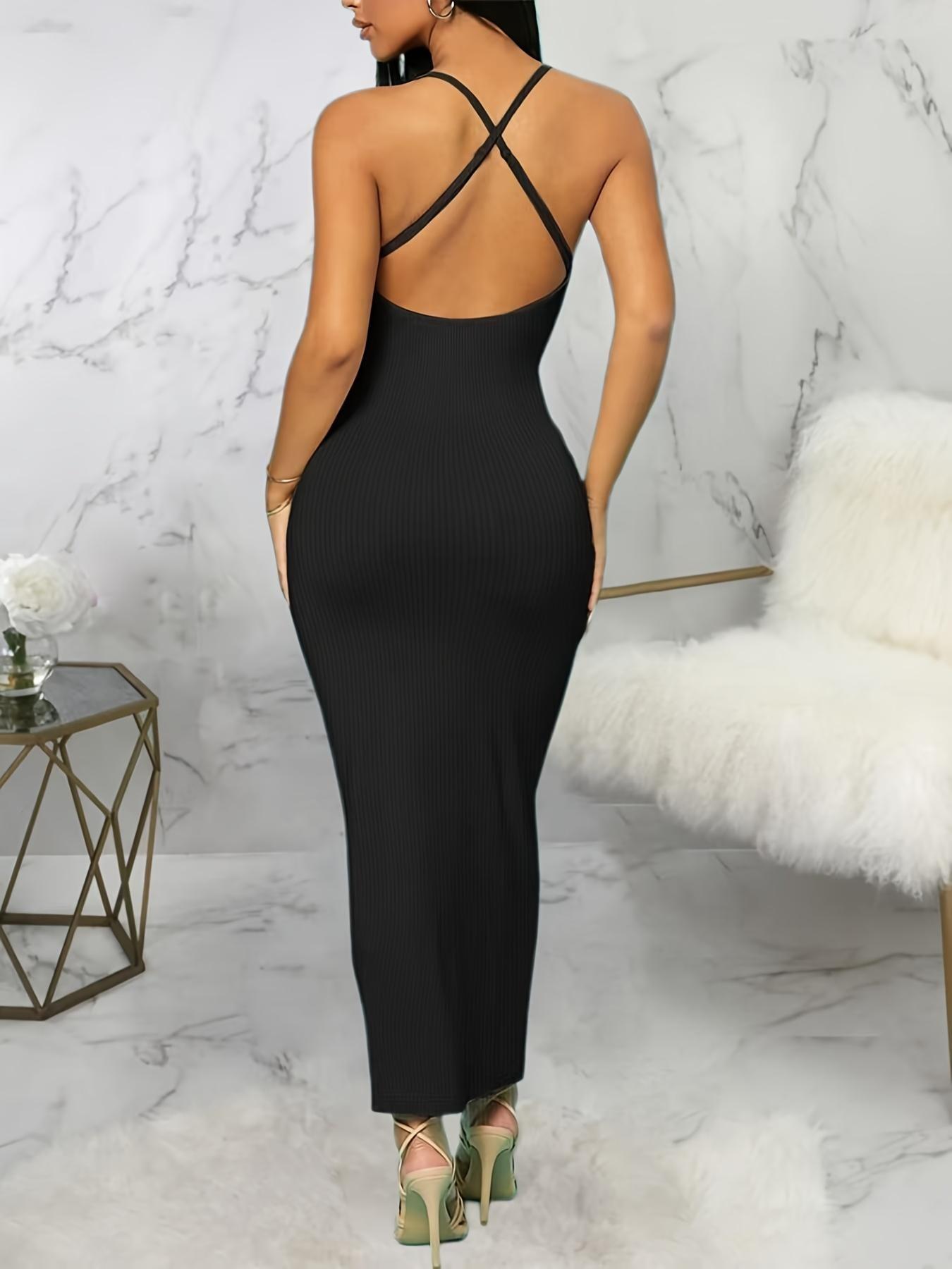 Spring Summer New Women's Bodycon Round Neck Sleeveless Dress, Perfect for Dating Evening Parties Beach Vacation Sy1027