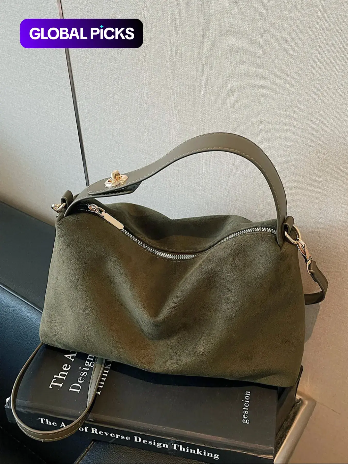 Women's Fall Winter New Suede Pillow Bag, Fashion Crossbody Purse, Fashion Minimal Boston Shoulder Crossbody Bag, Elegant Trendy Commuting Bag, Suitable for Office, Commute, Shopping, Travel, Gym, Fashion Bags #GLOBAL PICKS