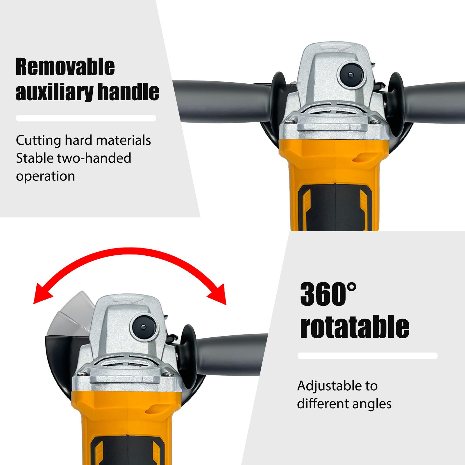 Cordless Angle Grinder for DEWALT 20V MAX Battery, With 11000 RPM Brushless Motor and 3 Variable Speeds, Angle Grinder for Cutting, Griding, Polishing.(Without Battery)