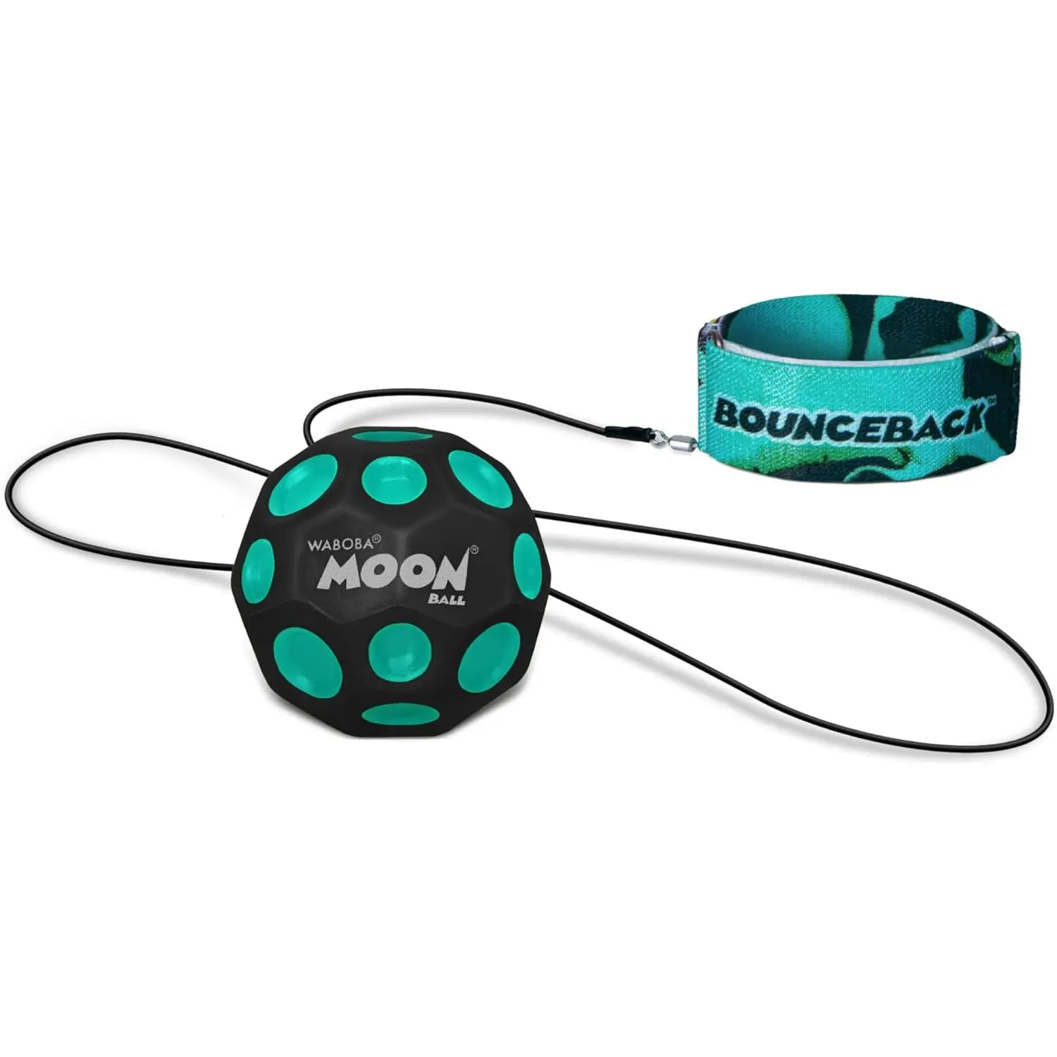Outdoor sports Waboba Bounceback Returning Black and Blue Moon Ball Hyper Bouncy Balls |   Extreme Bounce and Fun, Super High Bouncing Ball, for Active Play and Outdoor Games