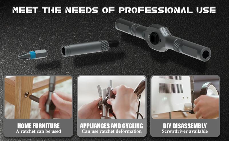 SEESE 24-in-1 Magnetic Screwdriver Kit, Precision Ratchet Screwdriver with Removable Handle, Versatile Tool for All Your Repair Needs,Holiday gifts