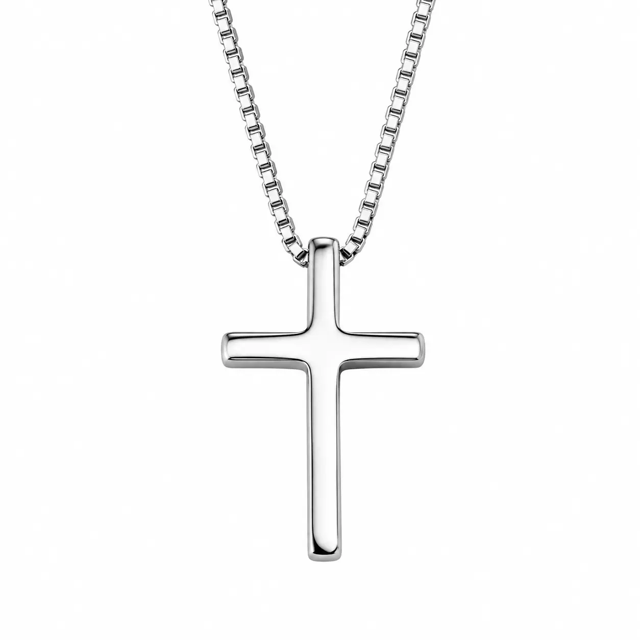 [Men Gifts]Cross Necklace for Men, Silver Tone/Gold Plated Mens Cross Necklaces with 3.5mm Cuban Chain 16-26 Inch