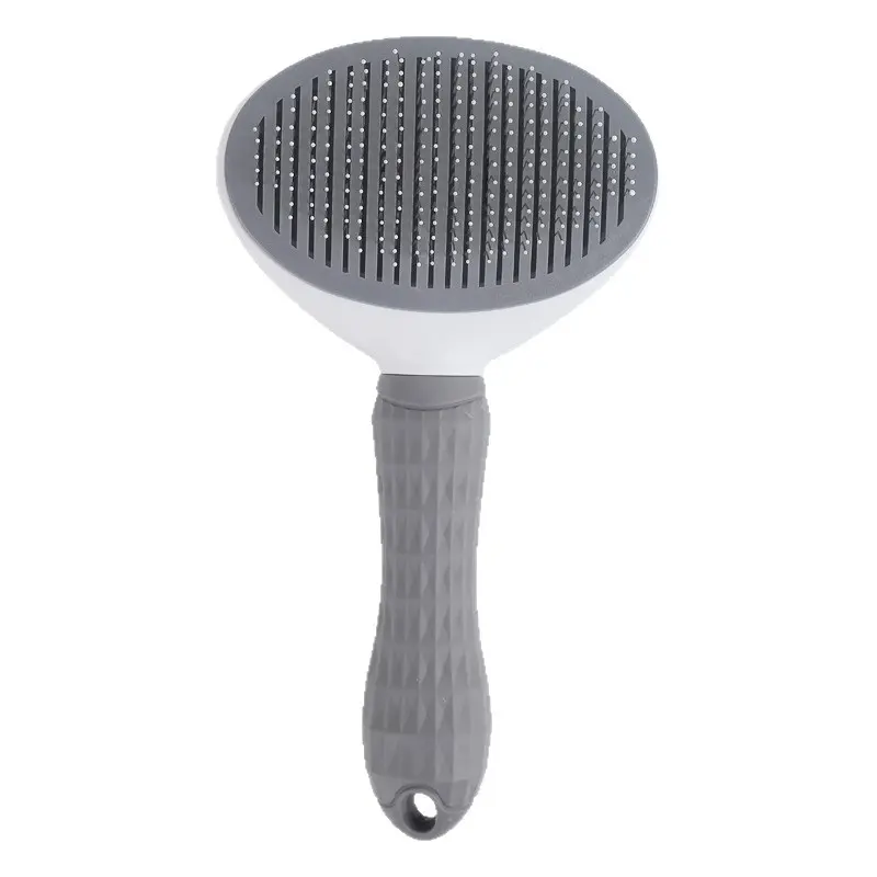 Self-Cleaning Pet Comb for Cats, Dogs, Rabbits, Detangles and Removes Loose Fur, Ergonomic Handle, Removable Lint Brush, Gentle Bath Tool, Deshedding Tool