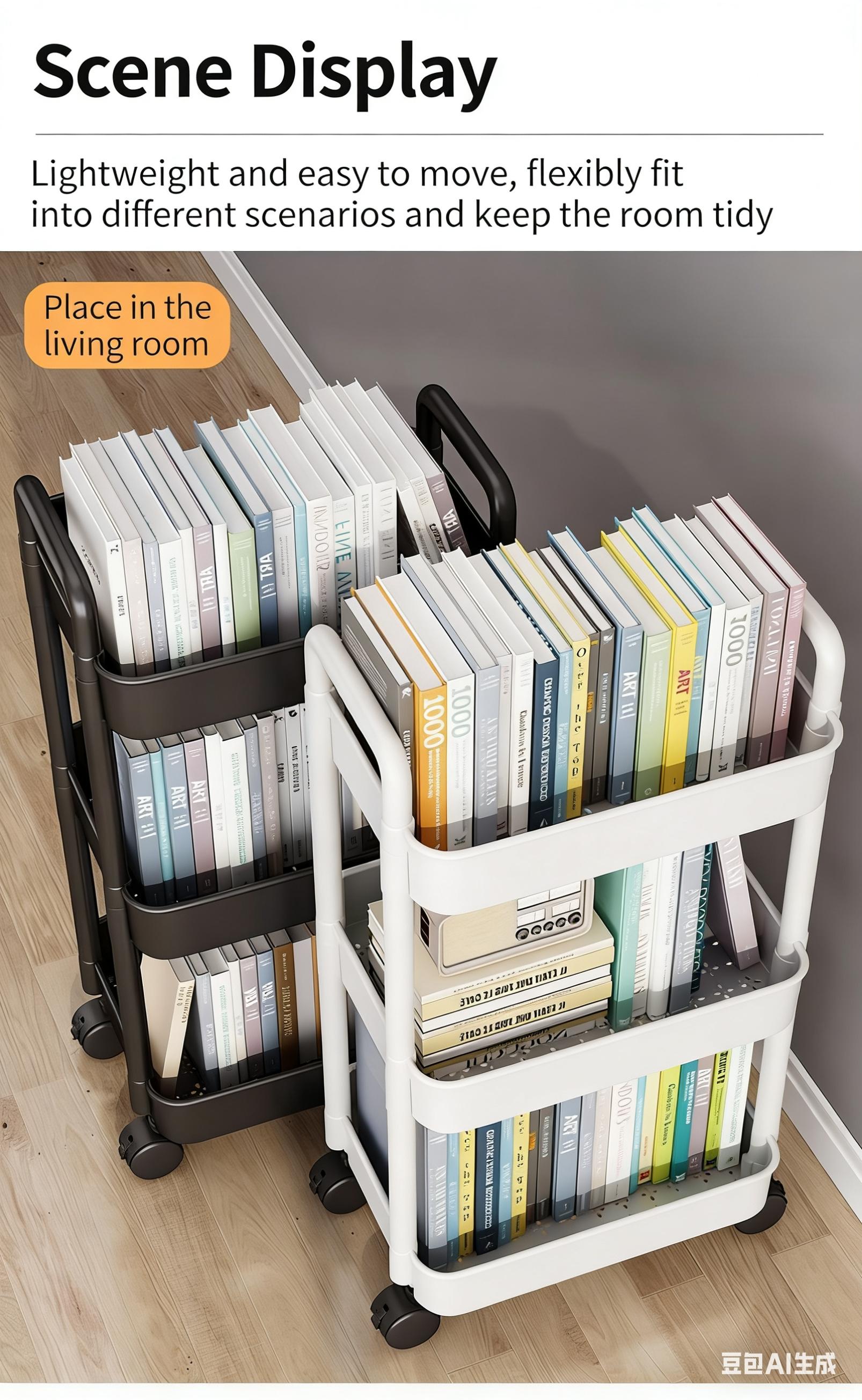 Mobile Storage Rack for Kitchen & Bathroom, Multi-Layer Snack Organizer, Kitchen Organizers, Ideal for Organizing Your Space Efficiently