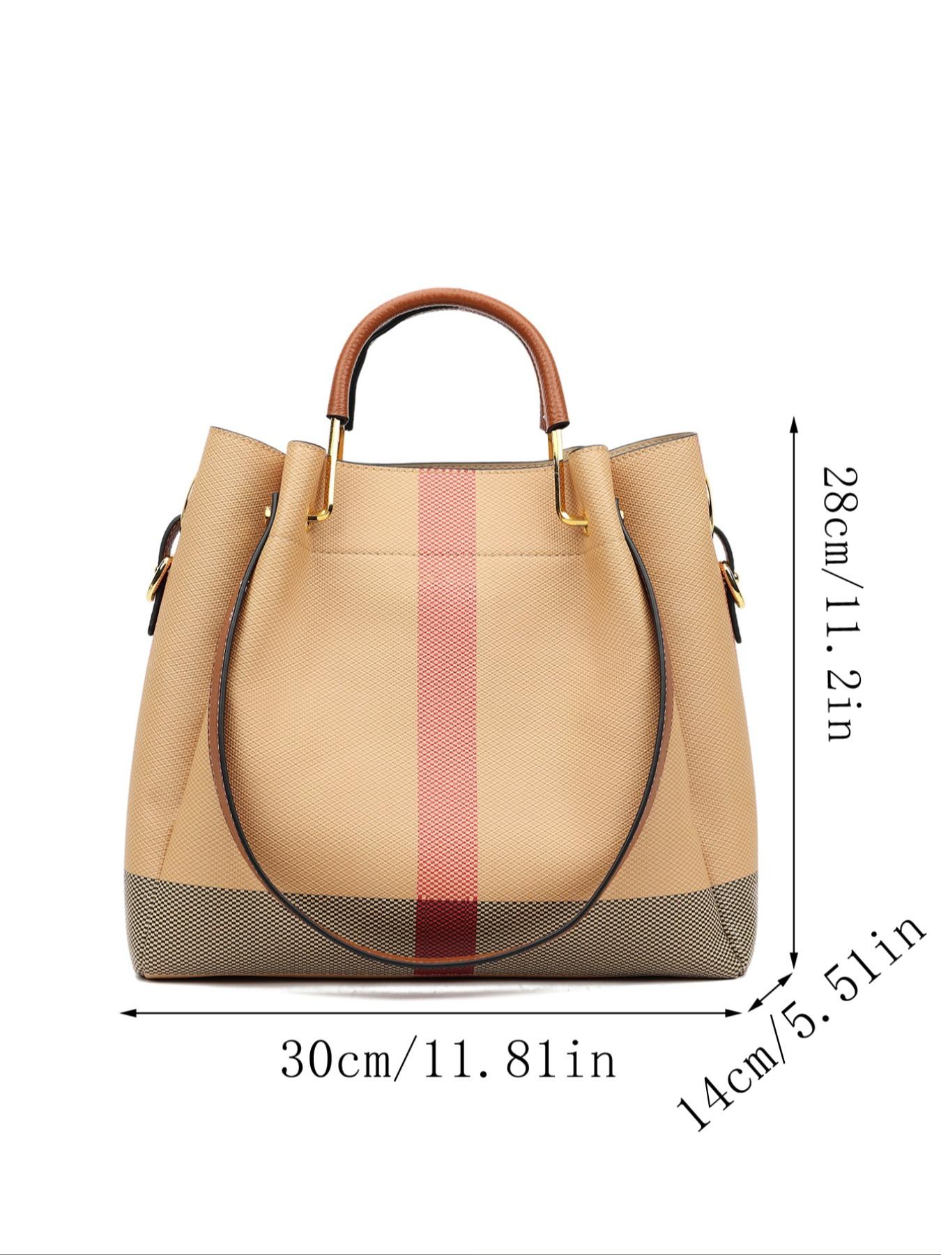 Elegant Zippered Handbag for Women, Fashionable Crossbody Bag, Casual Plaid Work Backpack, Stylish Daily Use Accessory