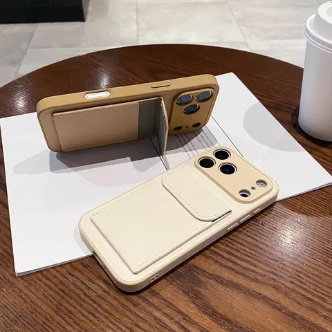 Women's Lychee Pattern Shockproof Magnetic Snap Cellphone Cover - Accessory with Card Slots, Card Bag Bracket, Change Bag, Camera Lens & Screen Protector - All-Inclusive Fit for iPhone 11,12,13pm,14,15pro,16plus,17,17Air,17promax, Accessories, Smartphone