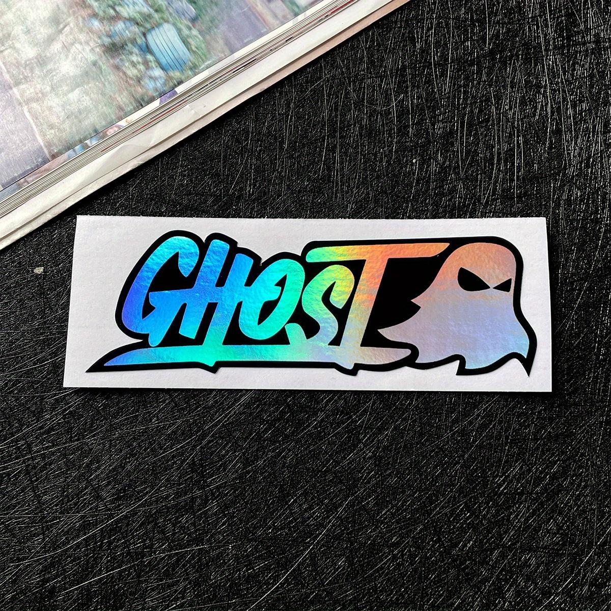 1PC Waterproof vinyl sticker decal for motorcycles and cars, featuring a ghost design, perfect for your motorcycle windshield and body, Motorcycle Stickers, Waterproof Vinyl Decals