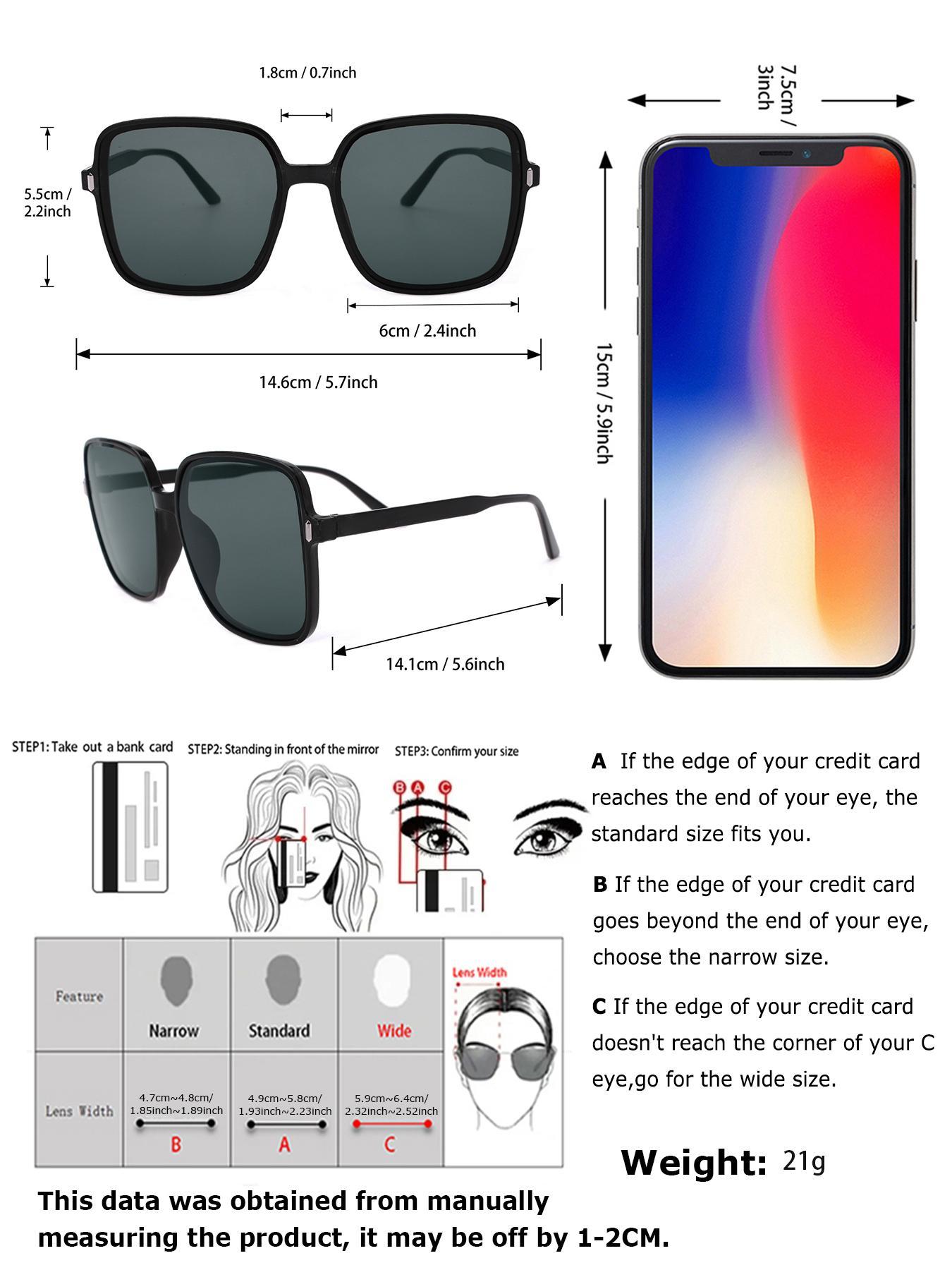 Unisex Stylish Large Square Frame Glasses, Trendy Casual UV400 Protection Tinted Lens Glasses for Everyday Use, Fashion Accessories for Outdoor Activities, Trendy Sunglasses, Sunglasses Frames