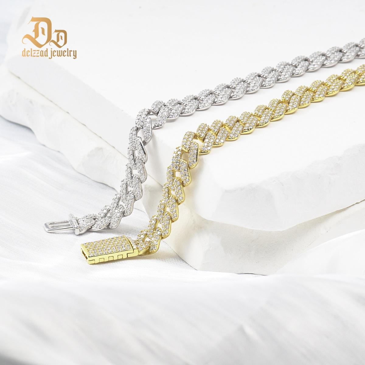 Delzzad (MSG.03) 14K Gold-Plated 8.5MM Iced Out Cuban Link Bracelet Necklace VVS D Color Synthetic Moissanite S925 Unisex Bling Hip Hop Cuban Chain Perfect for Any Occasion & Everyday Wear Birthday Anniversary Christmas Gifts Delzzad (MSG.03) 14K Gold-Plated 8.5MM Iced Out Cuban Link Bracelet Necklace VVS D Color Synthetic Moissanite S925 Unisex Bling Hip Hop Cuban Chain Perfect for Any Occasion & Everyday Wear Birthday Anniversary Christmas Gifts