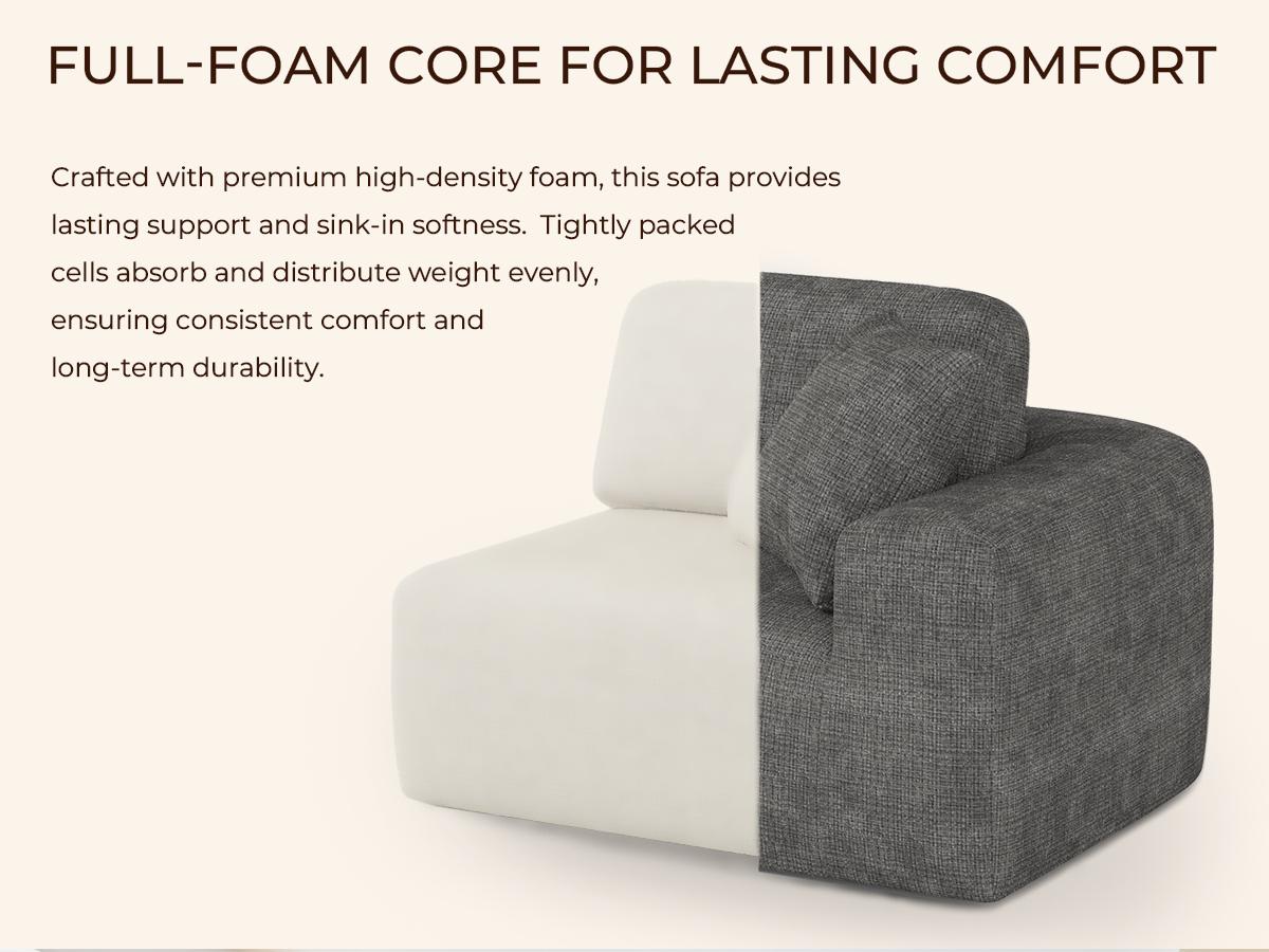 Dowinx 107'' Modular Sectional Sofa Couch with Chaise, No Assembly Required, Modern Bouclé-Inspired Upholstery, Convertible L-Shaped Design for Living Room