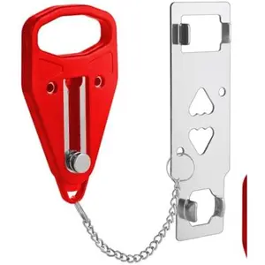 Portable Door Lock for Travel, Door Lock Self-Defense Security Device for Home, Apartment, Hotel, Living Motel, School Dorm, House for Open Inwards Door