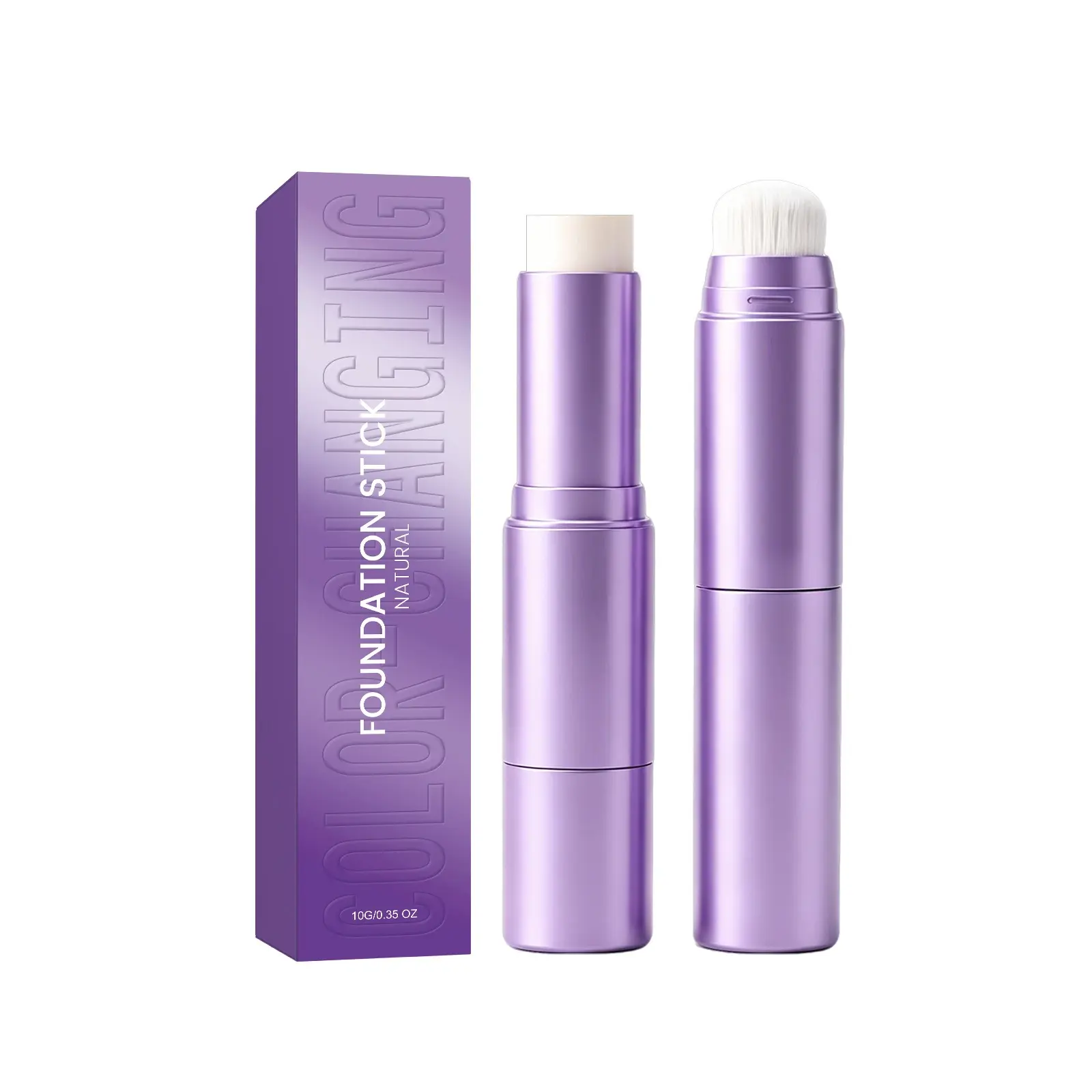 2-In-1 Color Changing Foundation Stick, Natural Matching Shade, Hydrating Skin Fit Texture, Ultra Lightweight Matte Finish, Moisturizing Solid Foundation, Multi Coverage Concealer Foundation Stick, Smooth Even Skin Tone Daily Makeup Stick
