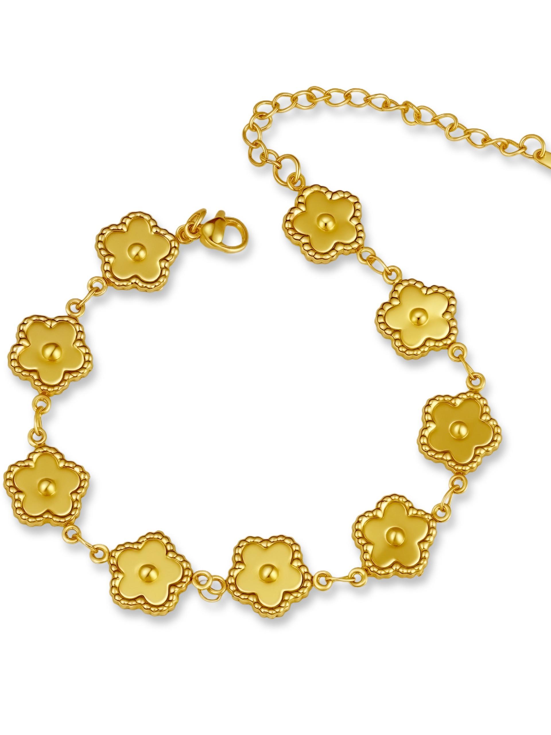 Multiple Styles Zircon Bracelet Crown Heart Moon Star Gold Color Stainless Steel For Women Summer Party Jewelry Gifts