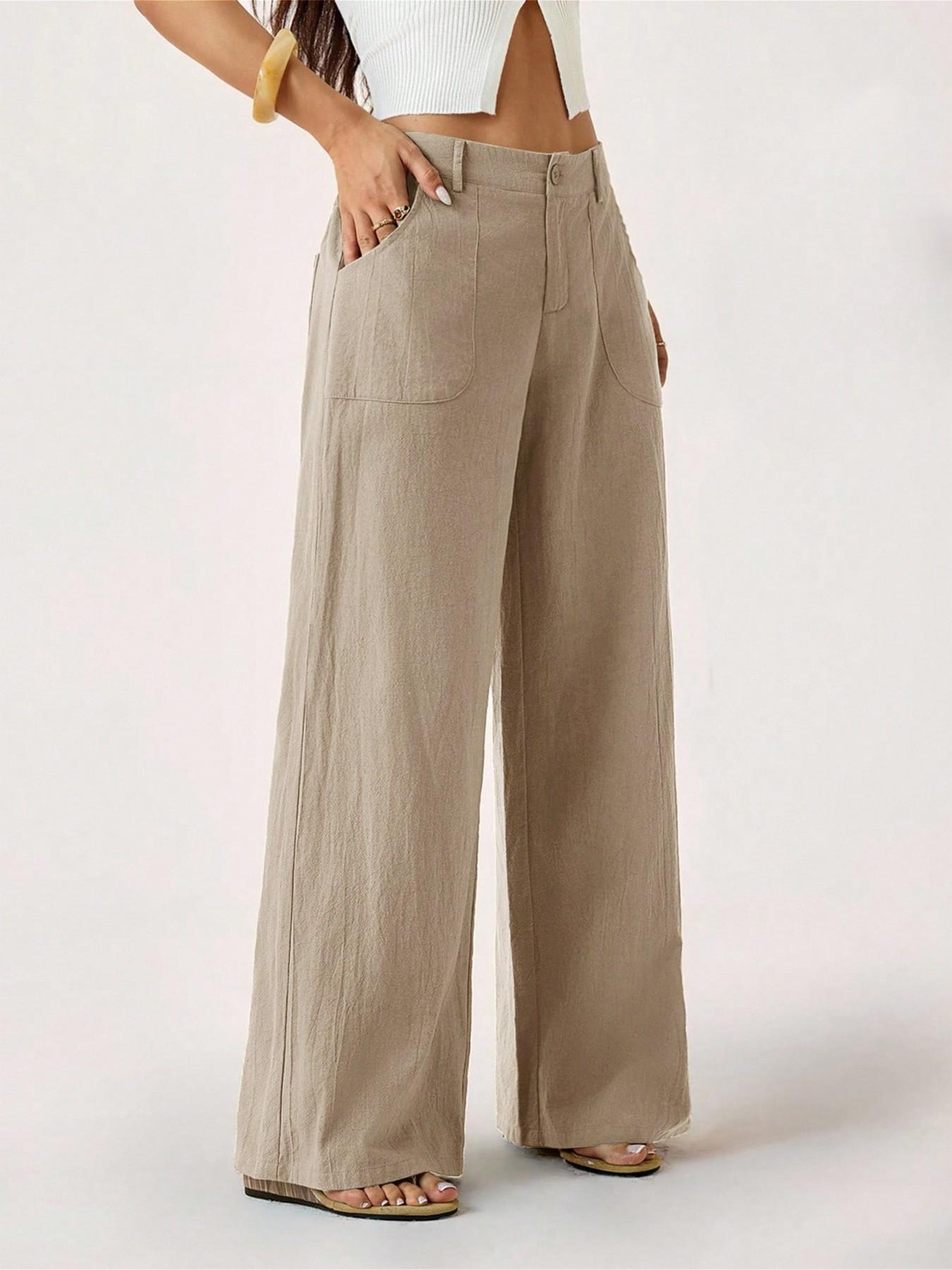 Women's Classical Linen Palazzo Pants Summer Flowy Wide Straight Leg Beach Trousers With Pocket Casual Solid Color Soft Elastic High Waist Lounge Pants Travel Vacation Bottoms Date Brunch Home Work Streetwear Outfit Women's Classical Linen Palazzo Pants Summer Flowy Wide Straight Leg Beach Trousers With Pocket Casual Solid Color Soft Elastic High Waist Lounge Pants Travel Vacation Bottoms Date Brunch Home Work Streetwear Outfit