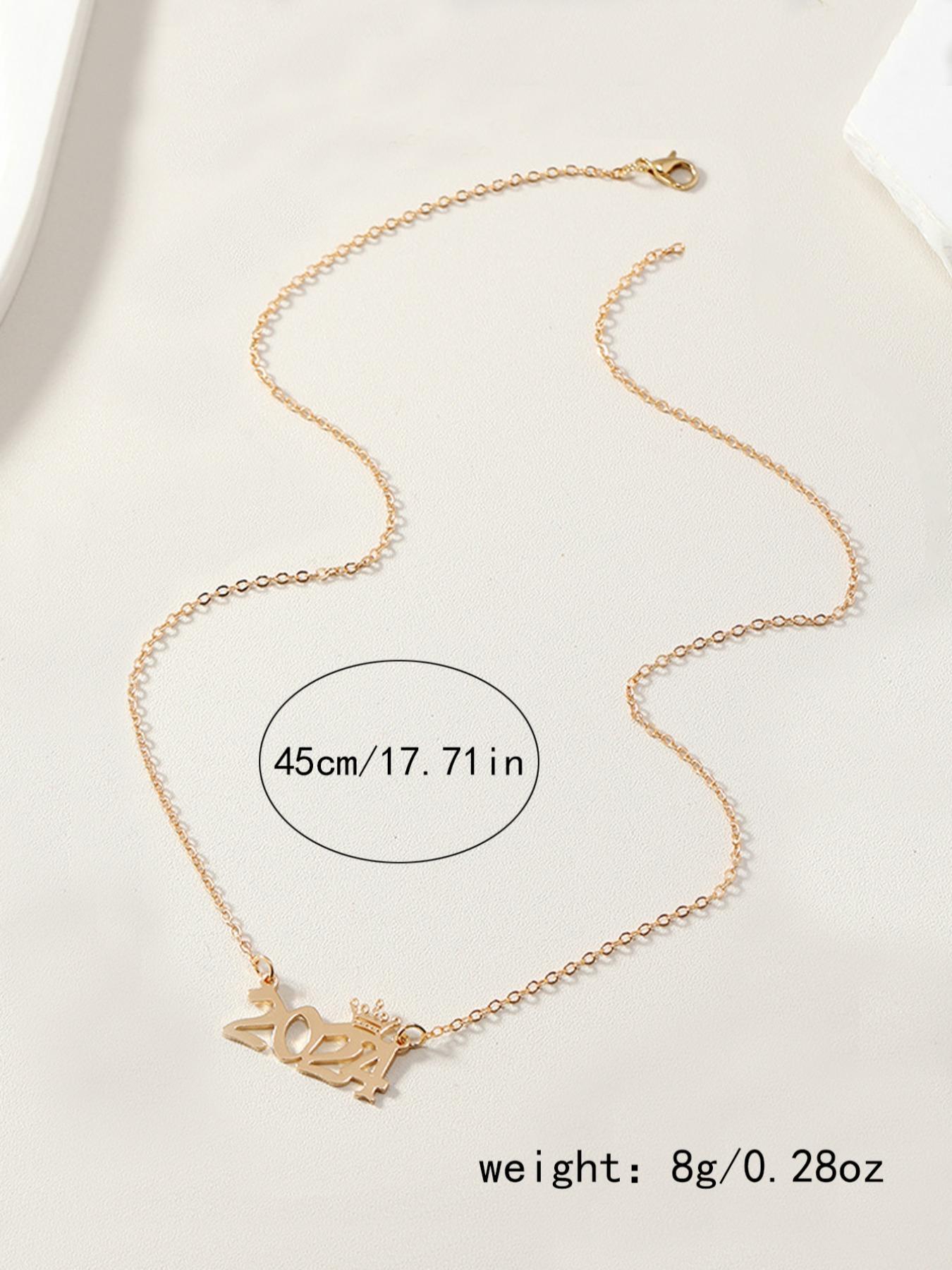 1980-2025 Birth Year Necklace with Crown for Women and Men, Silver Tone Number Pendant Necklace, Personalized Style Year Jewelry for Birthday, Anniversary, Graduation, Y2K Outfit and Meaningful Gift for Friends Family