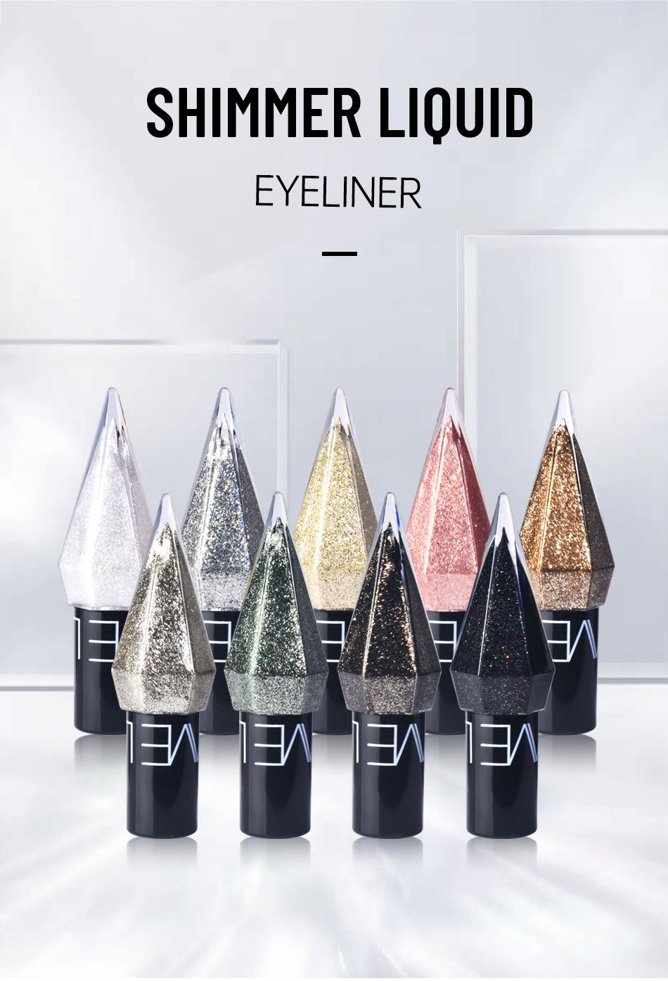 5 Pcs Pearlescent Glitter Eyeliner Liquid Set Makeup Long Lasting Glam Waterproof Ultra Fine Eyeshadow Cream Shimmering Eye Highlighter All Skin Types Cosmetic