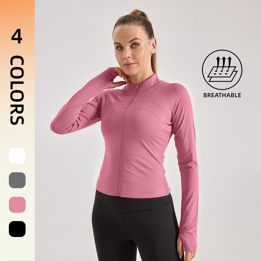 3PCS Women's Spring Solid Zip-up Pocket Sports Jacket,Air-Butter 3.0 Fabric, Athletic Long Sleeve Sports Top,Spring Outfits 2025 Trendy Outfits,Comfortable Ladies Sportswear forIndoor Outdoor Wear,GymClothes, workoutOutfits