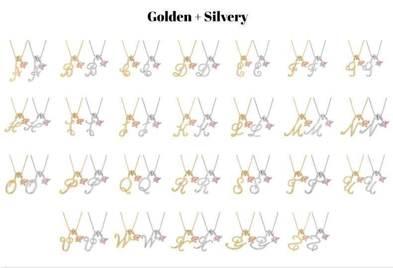 Women's 18 Karat Gold Plated Initial Heart Charm Necklace - Pink Cubic Zirconia Letter Pendant, Bling Necklace, Gold Plated Chain, Fashion Costume Jewelry for Anniversary, Black Friday Gift