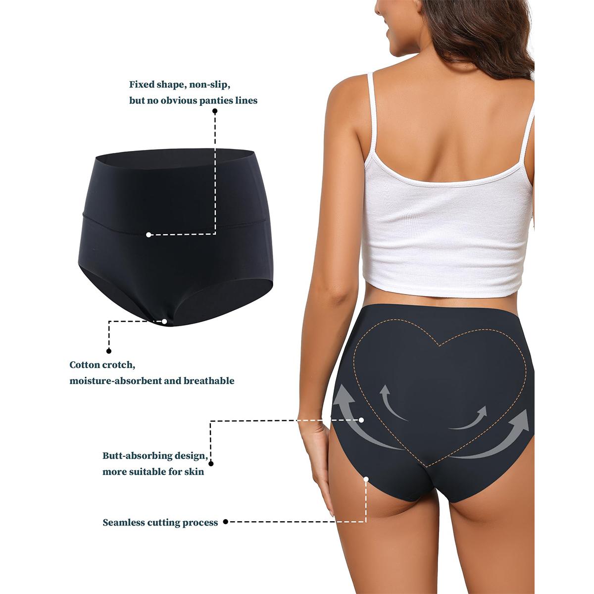 LEVAO High Waist Seamless Underwear for Women Full Coverage Brief No Show Simple Comfortable Panties 6 Pack S-XXL SpringStatements LEVAO High Waist Seamless Underwear for Women Full Coverage Brief No Show Simple Comfortable Panties 6 Pack S-XXL SpringStatements