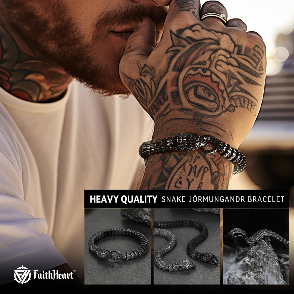 FaithHeart Viking Jörmungandr Bangle Bracelet Stainless Steel