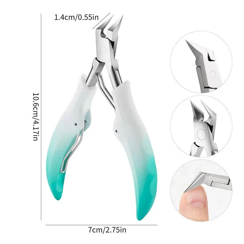 1-Piece Stainless Steel Ingrown Toenail Nippers, Toe Nail Clipper, Edge Trimmer, Dead Skin Remover, Pedicure Nail Care Tool