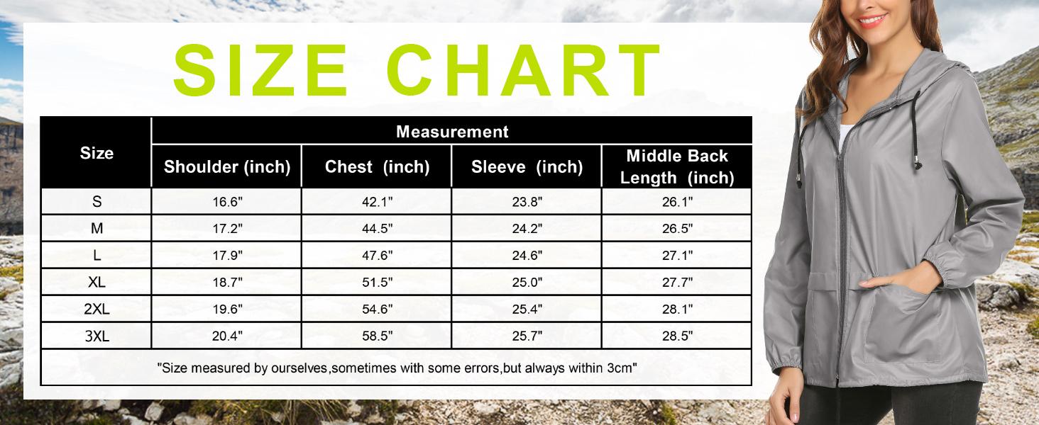 Raincoat Women Lightweight Waterproof Rain Jackets Packable Outdoor Hooded Windbreaker