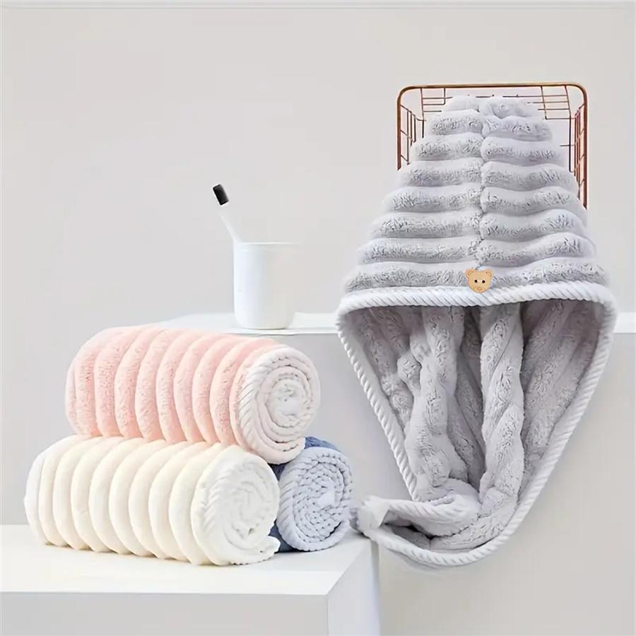 3 Pcs Premium Quick-Drying Microfiber Hair Towel Wrap, Super Absorbent, Soft & Comfortable, Ideal for Frizzy Hair, Lightweight Bathroom & Home Essential