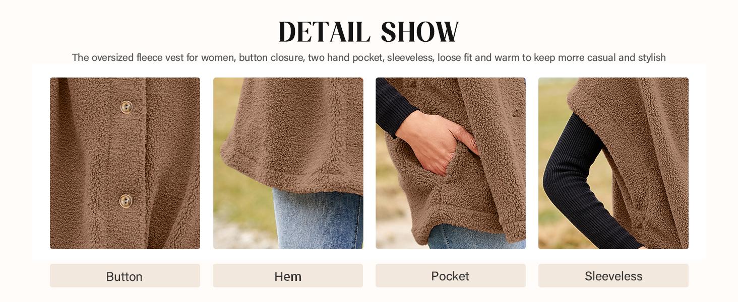 Goranbon Womens Sleeveless Sherpa Vest Lightweight Outwear Vest Fuzzy Fleece Coat Warm Vest with Pockets Goranbon Womens Sleeveless Sherpa Vest Lightweight Outwear Vest Fuzzy Fleece Coat Warm Vest with Pockets