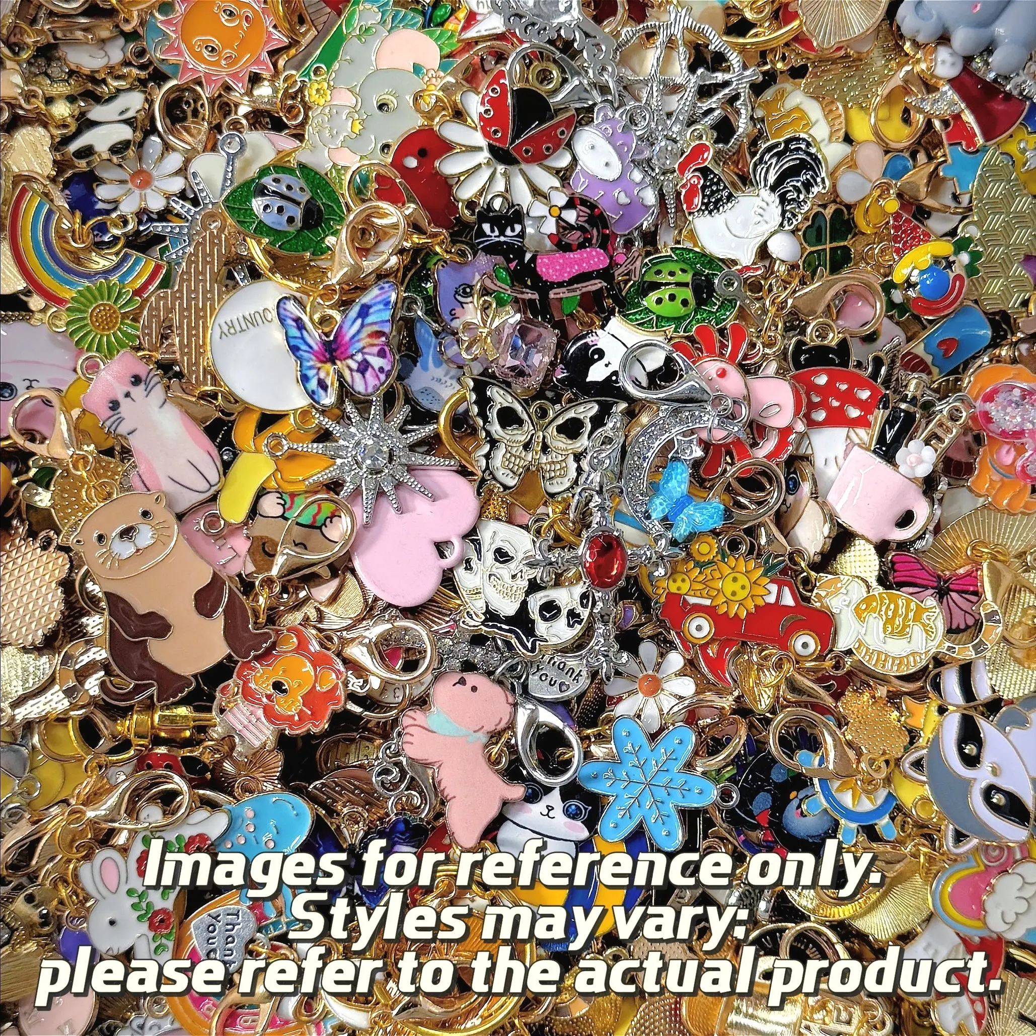 ✨【NEW】Mixed Variety Alloy Charms Bulk | Pre-Drilled Pendants for DIY Bracelet, Keychain & Jewelry Craft Making