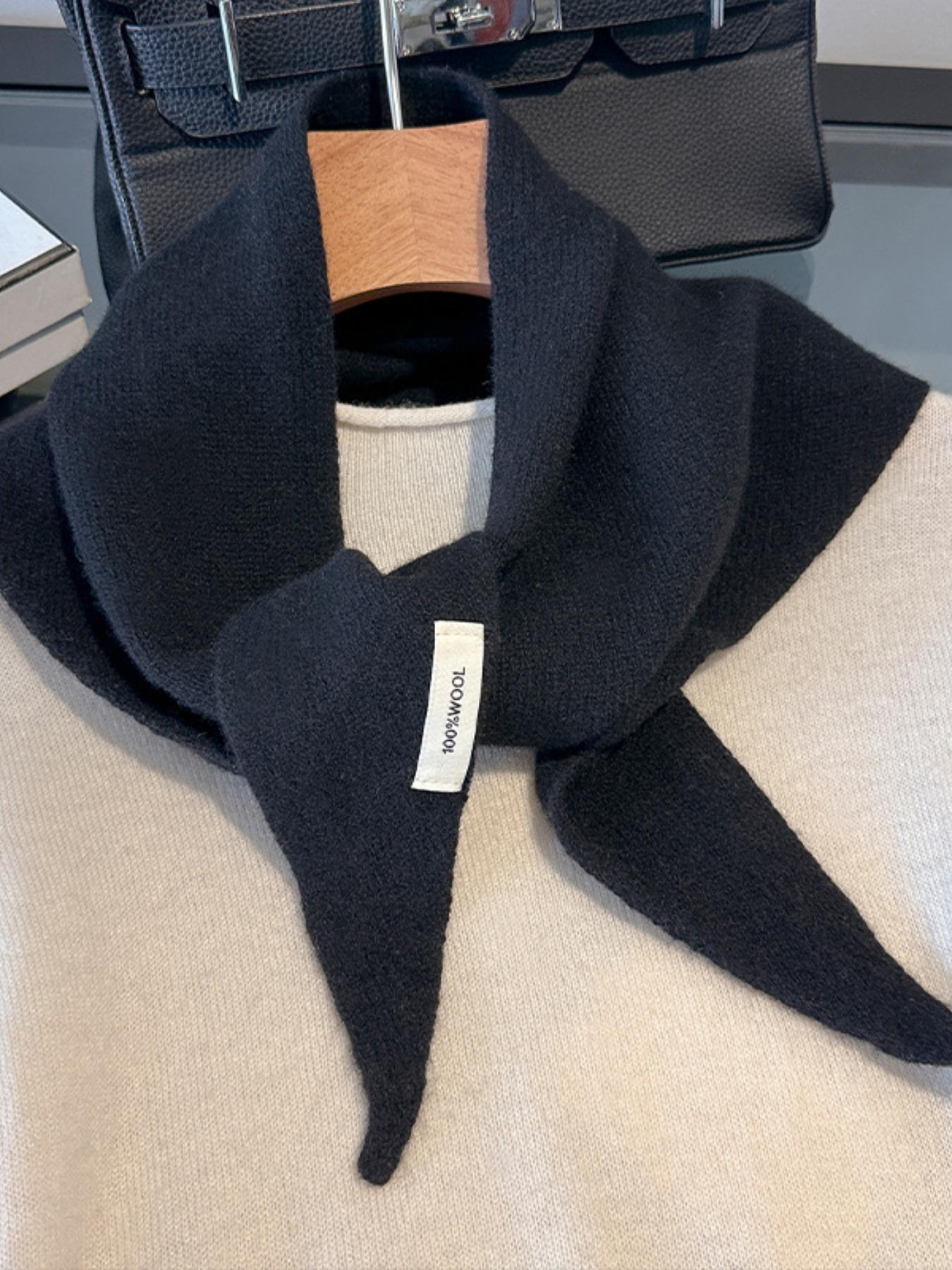Women's elegant Korean triangular scarf niche 100% wool triangular scarf women's wool hijab knitted scarf multifunctional warm knitted shawl Fluffy Soft Scarf, perfect for Christmas and New Year gifts, Scarf Head Wrap