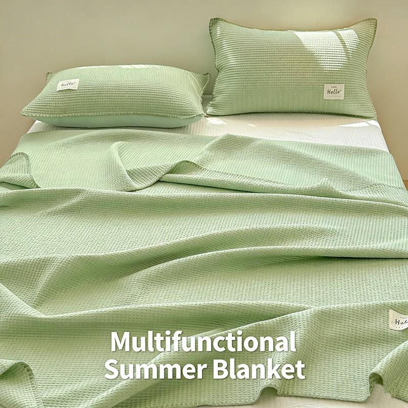 Breathable Waffle Weave Blanket, Lightweight Soft Cool Bed Blanket, Multi-Color Options, Suitable for Bedroom Sofa Travel