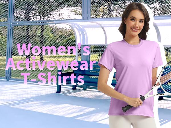 GEMYSE Women's Workout T-Shirts Short Sleeve Crew Neck Tee Breathable Quick Dry Lightweight Top for Yoga Running