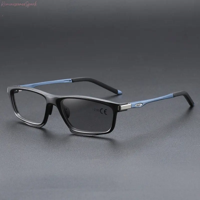 Unisex Multifocal Photochromic Reading Glasses, Progressive Blue Light Blocking Al-Mg Sports Frame, High Definition Near & Far Vision Presbyopia Eyeglasses, Light Adaptive Transition Lenses for Daily Wear, Driving & Outdoor Activities