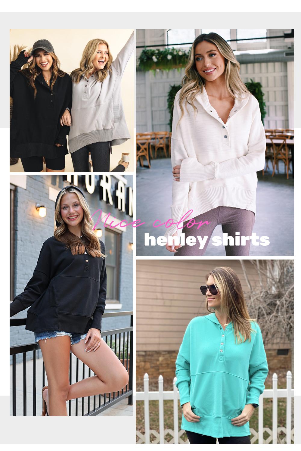 EVALESS Women's Casual Oversized Sweatshirts Hoodies Basic Button V Neck Long Sleeve Hooded Cotton Breathable Henley Pullover Tops 2026 Womenswear Winter Fall Outfits Clothes with Pockets EVALESS Women's Casual Oversized Sweatshirts Hoodies Basic Button V Neck Long Sleeve Hooded Cotton Breathable Henley Pullover Tops 2026 Womenswear Winter Fall Outfits Clothes with Pockets