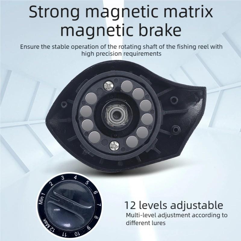 Beginner Water Drop Reel, 7.2:1 High Gear Ratio, 22 Lbs Max Brake Force, Low Profile Design, 12-Level Magnetic Brake System, Metal Line Cup/handle, Ideal for Lure Fishing