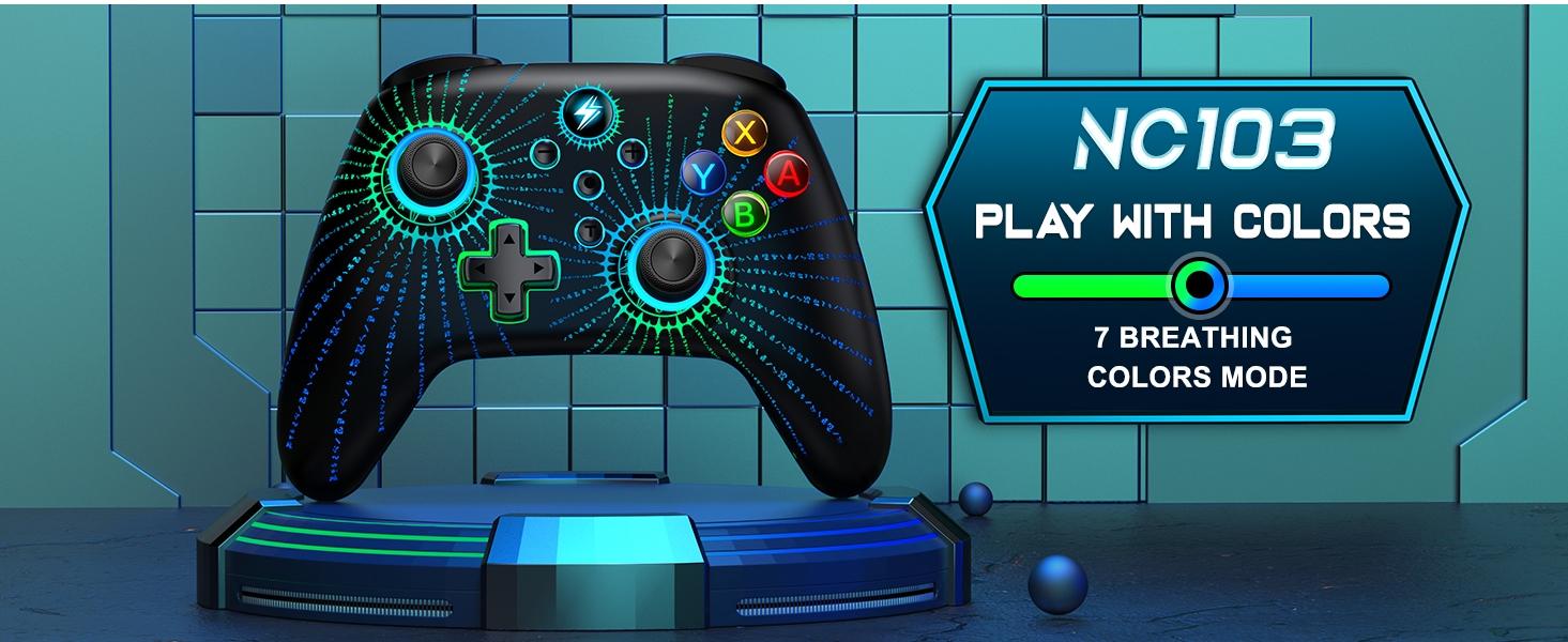 ESYWEN Wireless Switch Controller for Nintendo Switch Controller/Lite/OLED, LED Wired PC Game Joysticks - Wireless iOS/Android Remote,  Game Accessories Gamepad & Standard Controller