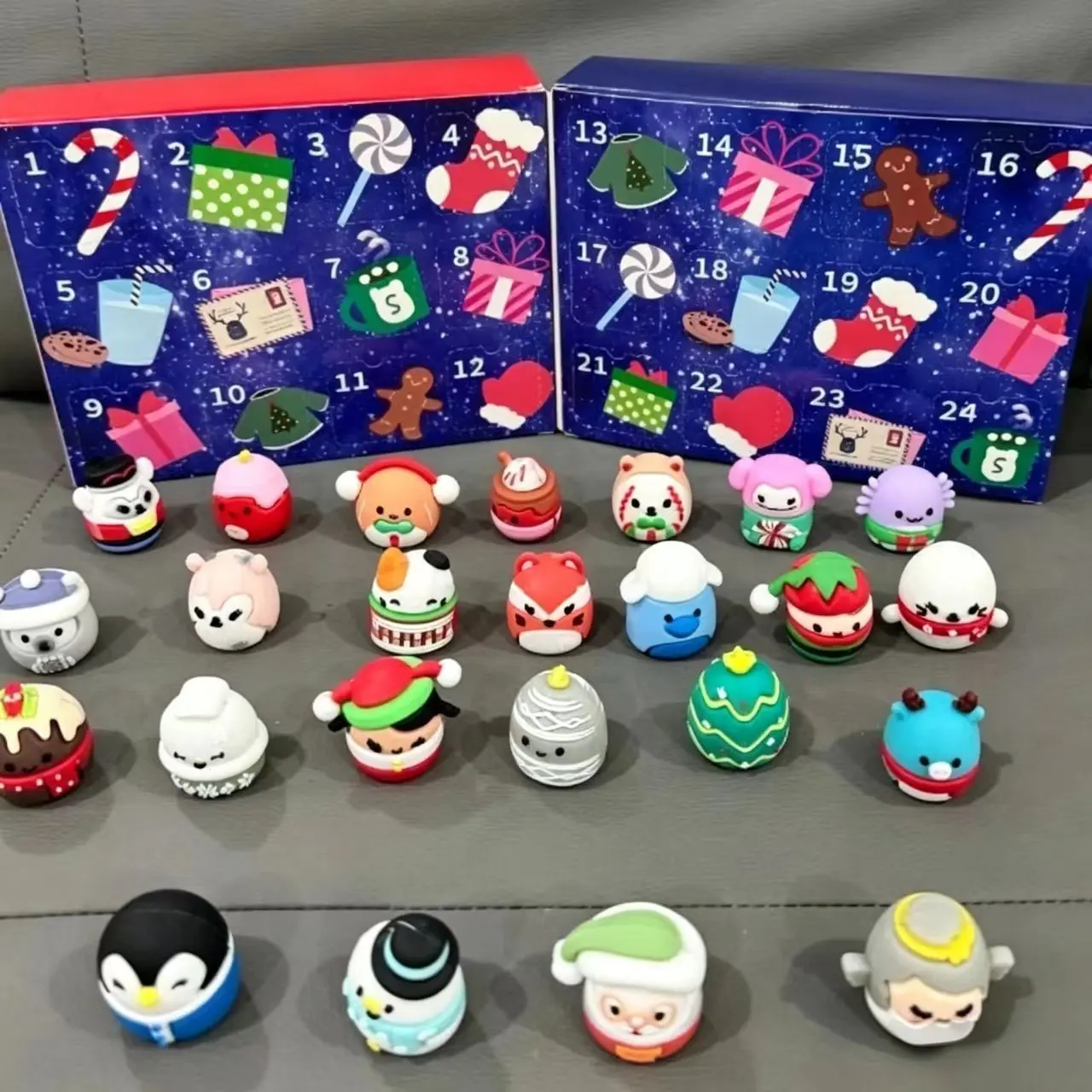 Christmas Countdown Calendar, 24-Day Advent Calendar with Mini Toys, Cute Plush Animal Surprise Gift Box, Perfect Holiday Present for Girls and Boys