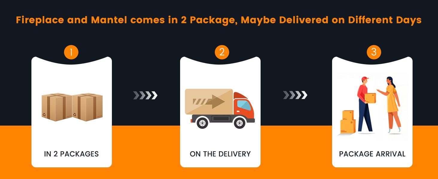 【2 Packages Shipping】oneinmil 70" Fireplace TV Stand, Modern Entertainment Center for TVs Up to 80”, TV Console with Storage Cabinets, Media Console for Living Room, White TV Stand and White Fireplace 3