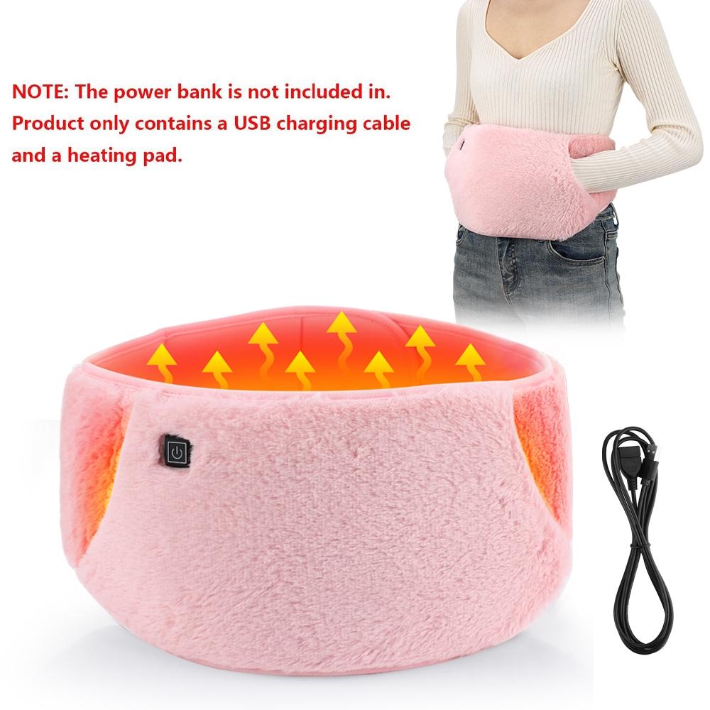 Heating Waist Belly Belt Stomach Heating Pad USB Powered, Hand Warmer 3 Temperature Settings, Ideal for Menstrual Period & Body Warmth