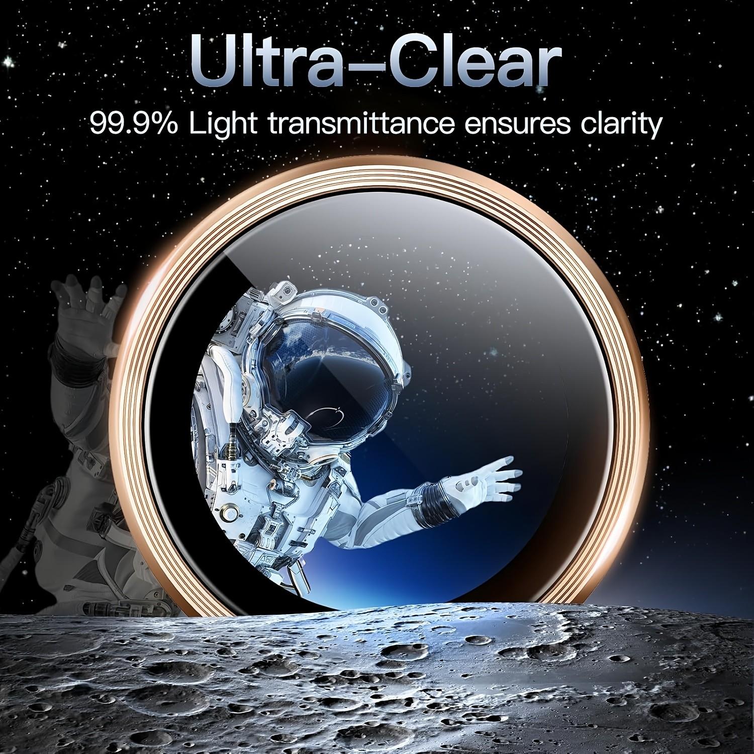 3-Pack Camera Lens Protector for iPhone 17 Pro Max/16 Pro Max/16 Pro/16 Plus/15/14/13/12/11, Strong Adsorption 9H Hardness Tempered Glass Camera Screen Protector Individual Metal Ring Cover, Case Friendly, Anti-scratch