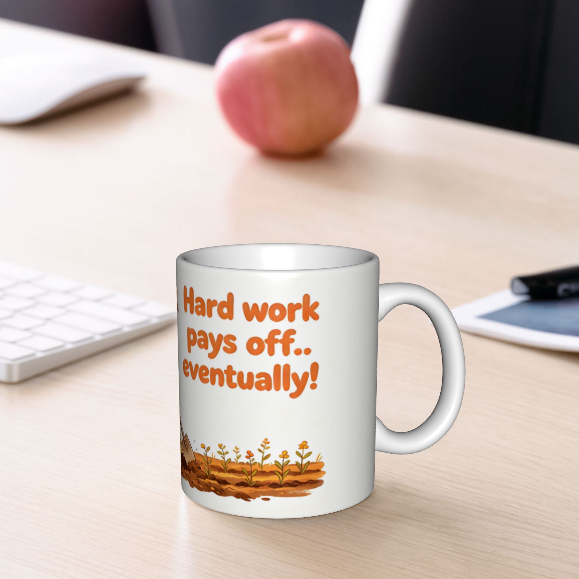 Work-Truth Humorous Ceramic Mug, Kitchen Drinkware for Office Use