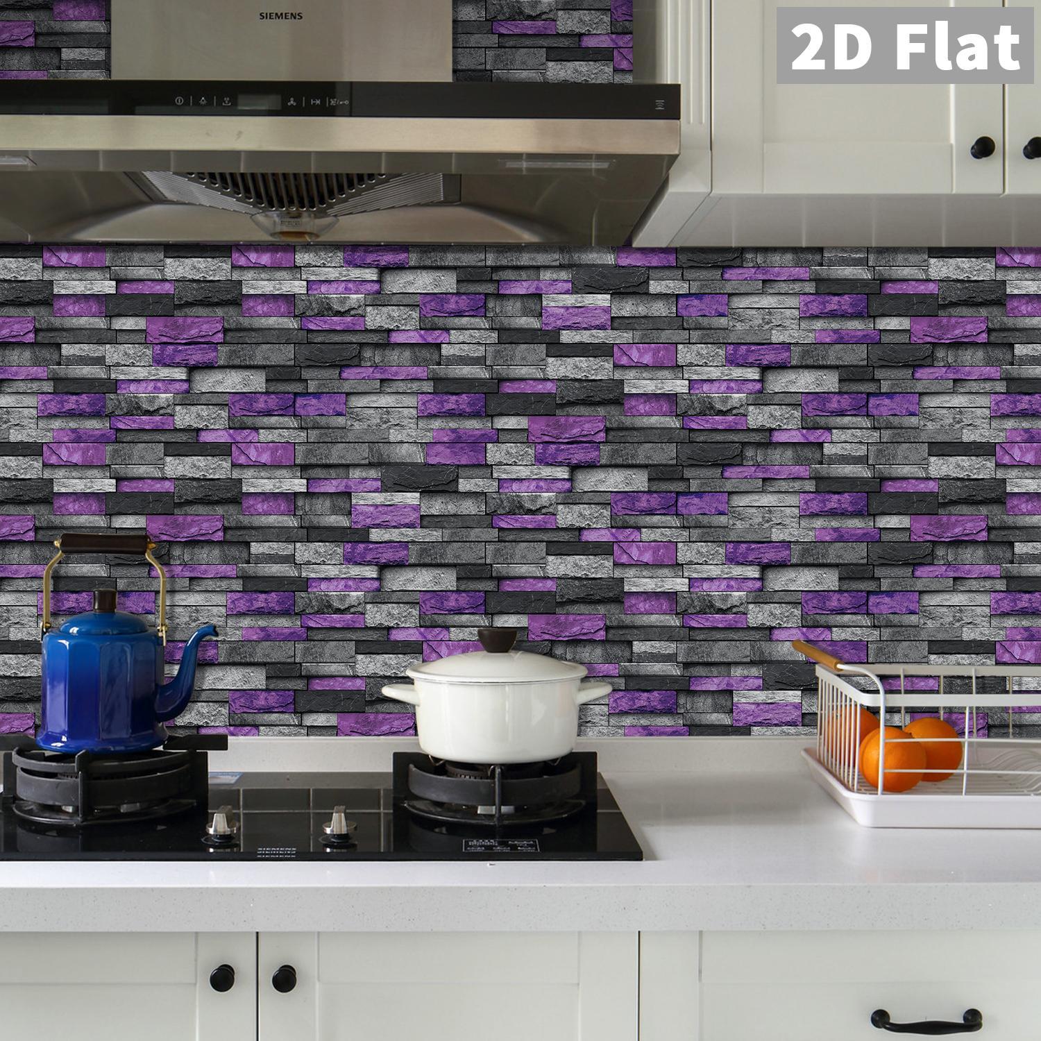 Self-Adhesive Tile Stickers, Patchwork Design, Waterproof & Stain-Resistant, Easy Installation for Bathroom Kitchen Walls, Decorative