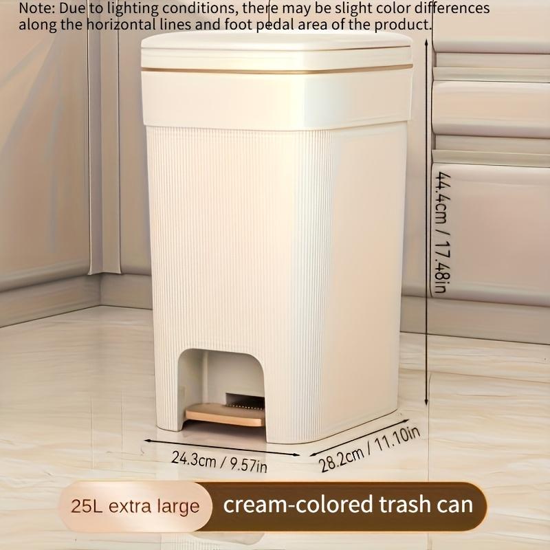 Square Trash Can with Lid, Accents, Two Sizes Available, Fashionable Garbage Bin, Ideal for Kitchen, Bathroom, Bedroom, Home Office