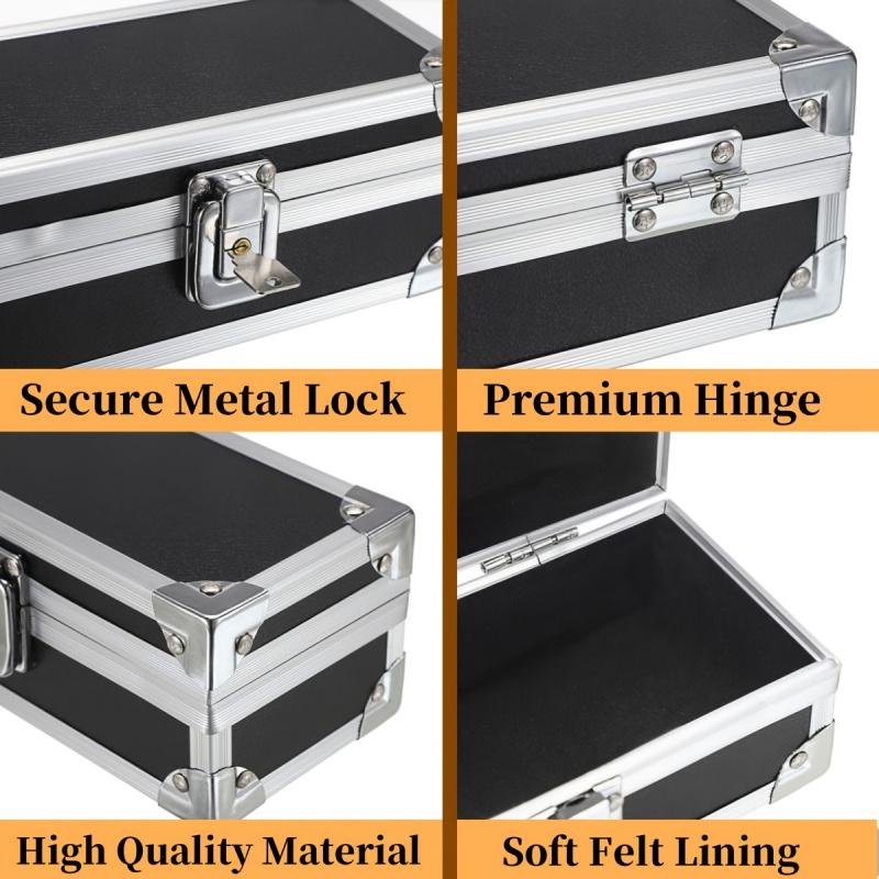1pc Aluminum Cash Box with Lock Piggy Bank Single Row Currency Tray Acrylic Piggy Bank for Cash Collection Storage Organizer for Cashier 2. Lockable Cash Storage Box Aluminum Alloy Piggy Bank with Acry