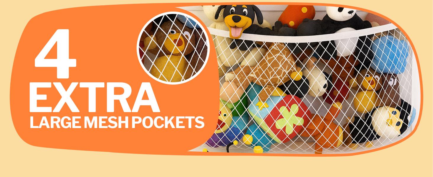 The Original Stuffed Animal Storage (Patented) - Over Door Organizer for Stuffies, Baby Ideas Holder, Toy Plush Hammock Hanging Net Big Girls Toddler Large Bag Animals Stuffy Behind
