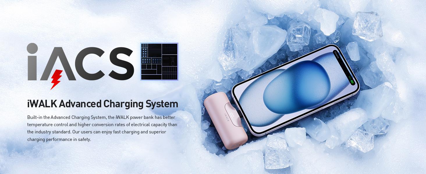 iWALK 5500mAh Portable Charger 22.5W USB-C Fast Charging Power Bank for iPhone 17 Pro Max iPad Samsung S24/S23 Pink Chargeable Cable Magnetic Plug Digital Display Connector Socket Smartphone