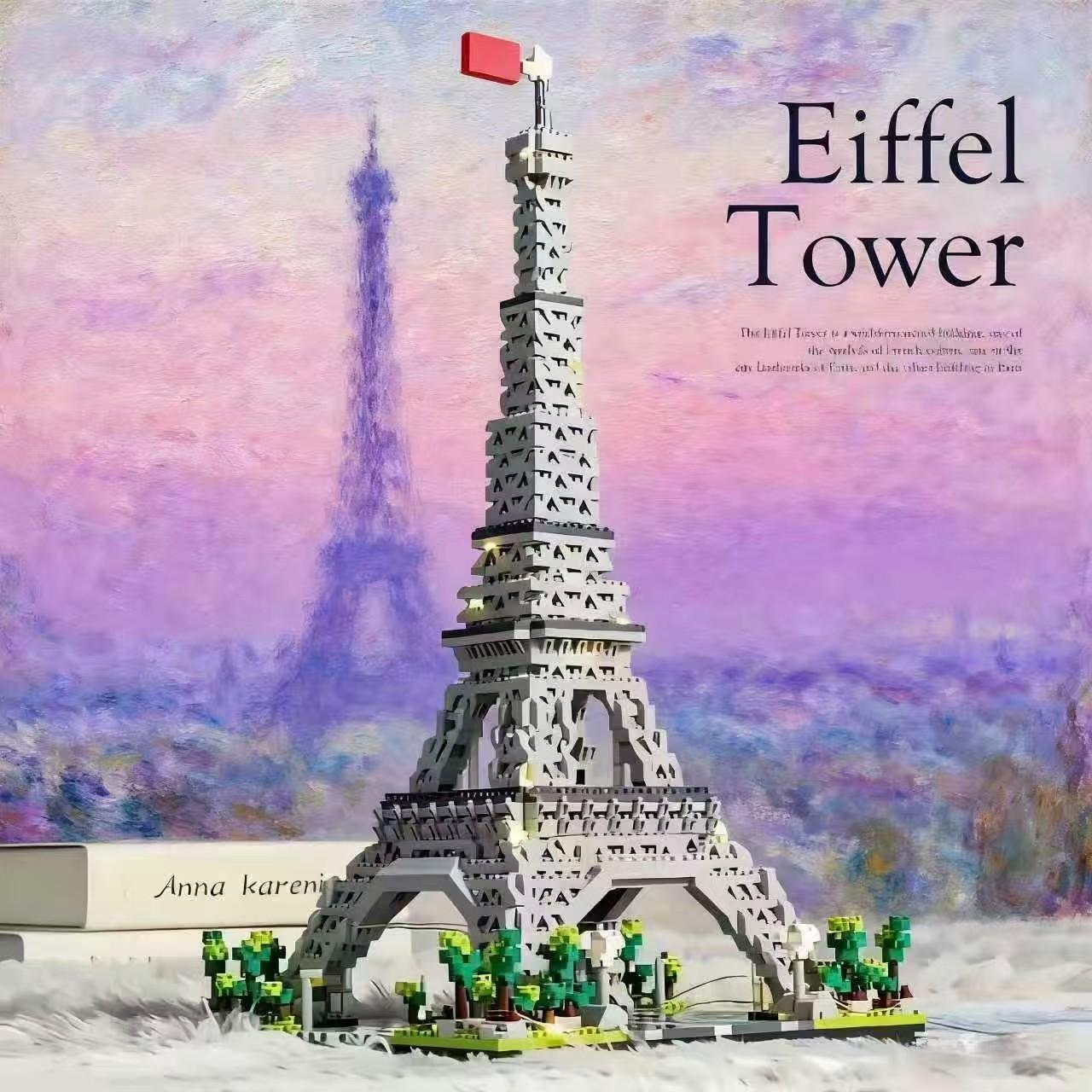 1875pcs Eiffel Tower Micro Particle Building Blocks Set, Collectible Model Kit, Halloween Christmas Thanksgiving Gift, No Light Included