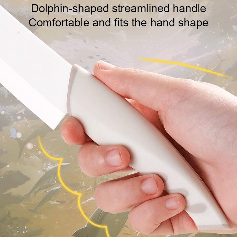 1/2 set of kitchen knives - ceramic knives, chef's knife, household sharp fruit knife, kitchen knife for cutting meat and vegetables, slicing knife for women, baby food knife set, with knife sheath, Kitchenware